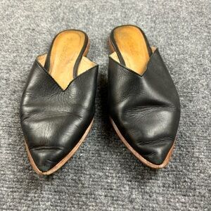 MADEWELL Women’s Emilia Mule Black Leather Slide Flats size: 7